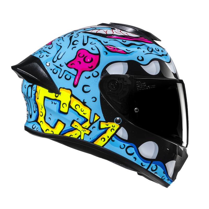 KASK MOTOCYKLOWY HJC C71 SQUEEZE BLUE YELLOW