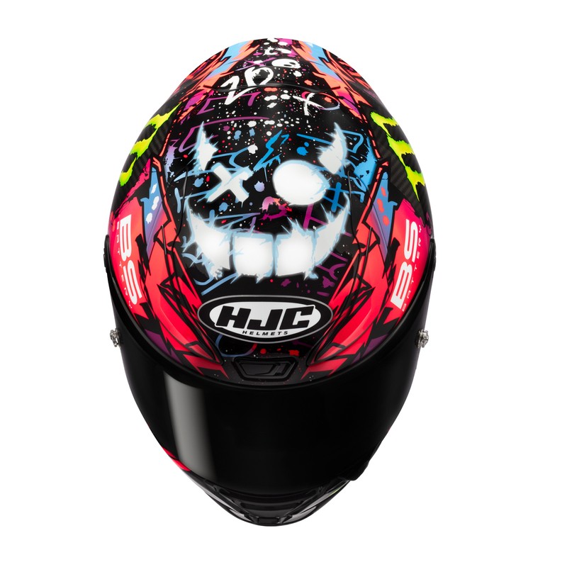 KASK MOTOCYKLOWY HJC RPHA1 V2 CARBON FUNKY DIABLO BLACK RED