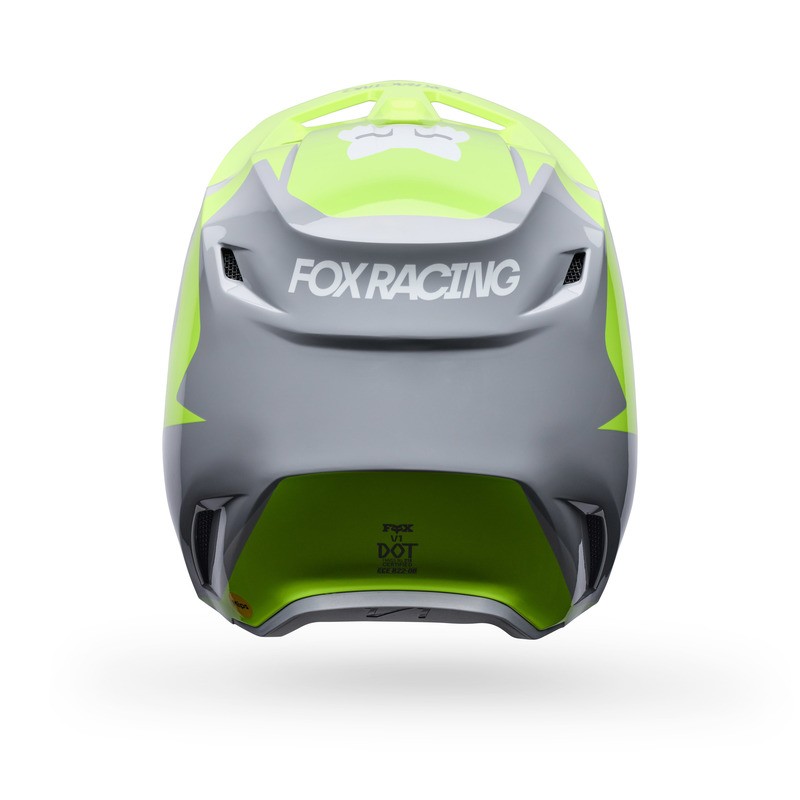 KASK MOTOCYKLOWY FOX V1 FRAME GREY YELLOW