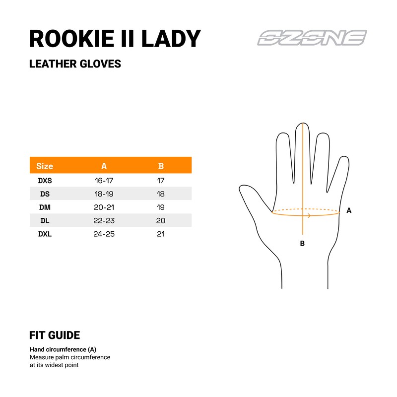 RĘKAWICE MOTOCYKLOWE DAMSKIE OZONE ROOKIE 2 BLACK WXS